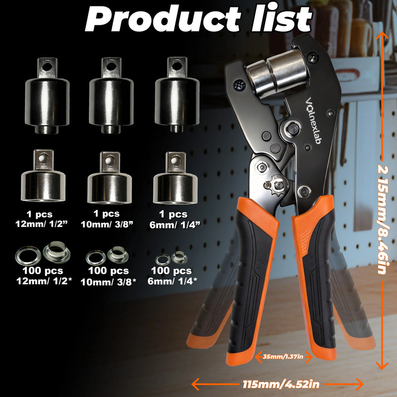 Grommet Tool Kit with 300pcs, 2-Size/3-Size Options