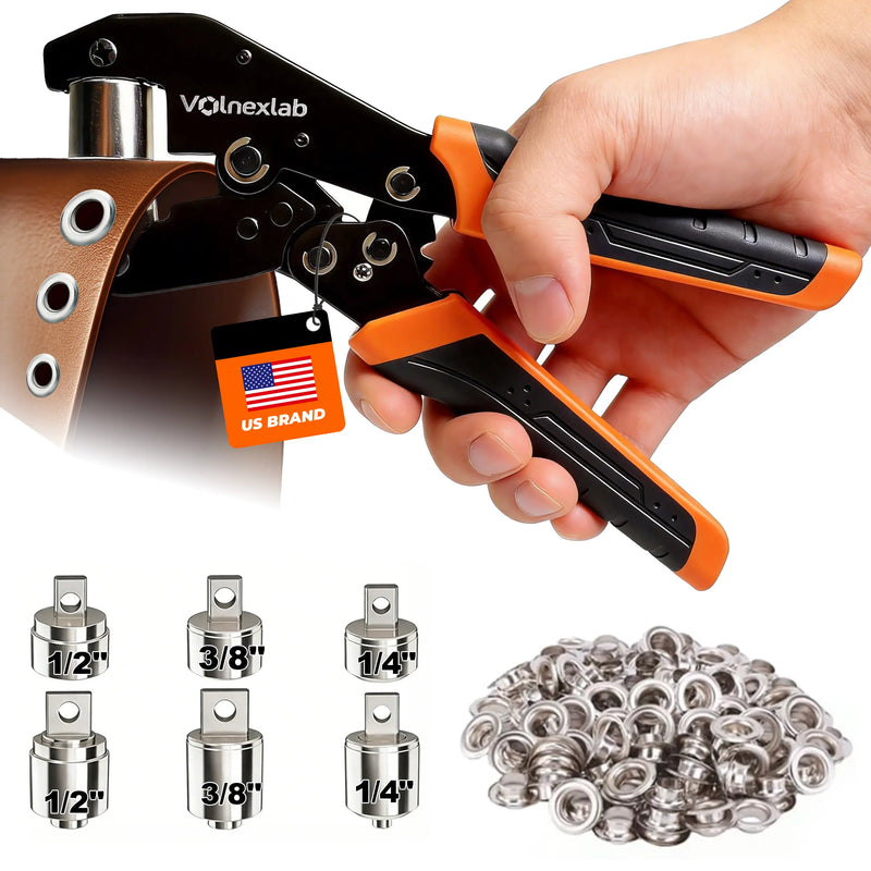 Grommet Tool Kit with 300pcs, 2-Size/3-Size Options