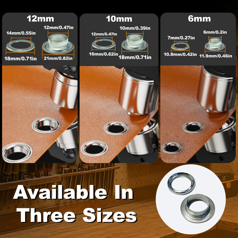 Grommet Tool Kit with 300pcs, 2-Size/3-Size Options
